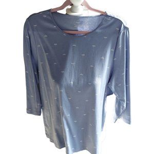 C J Banks 3/4 Sleeve Top with Dragonflies Women's Size 14W